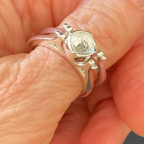 Avon Jewelry, Inverting Cocktail SilverTone Pave/Faceted Rhinestone 8 Ring R-2 - Picture 10 of 12